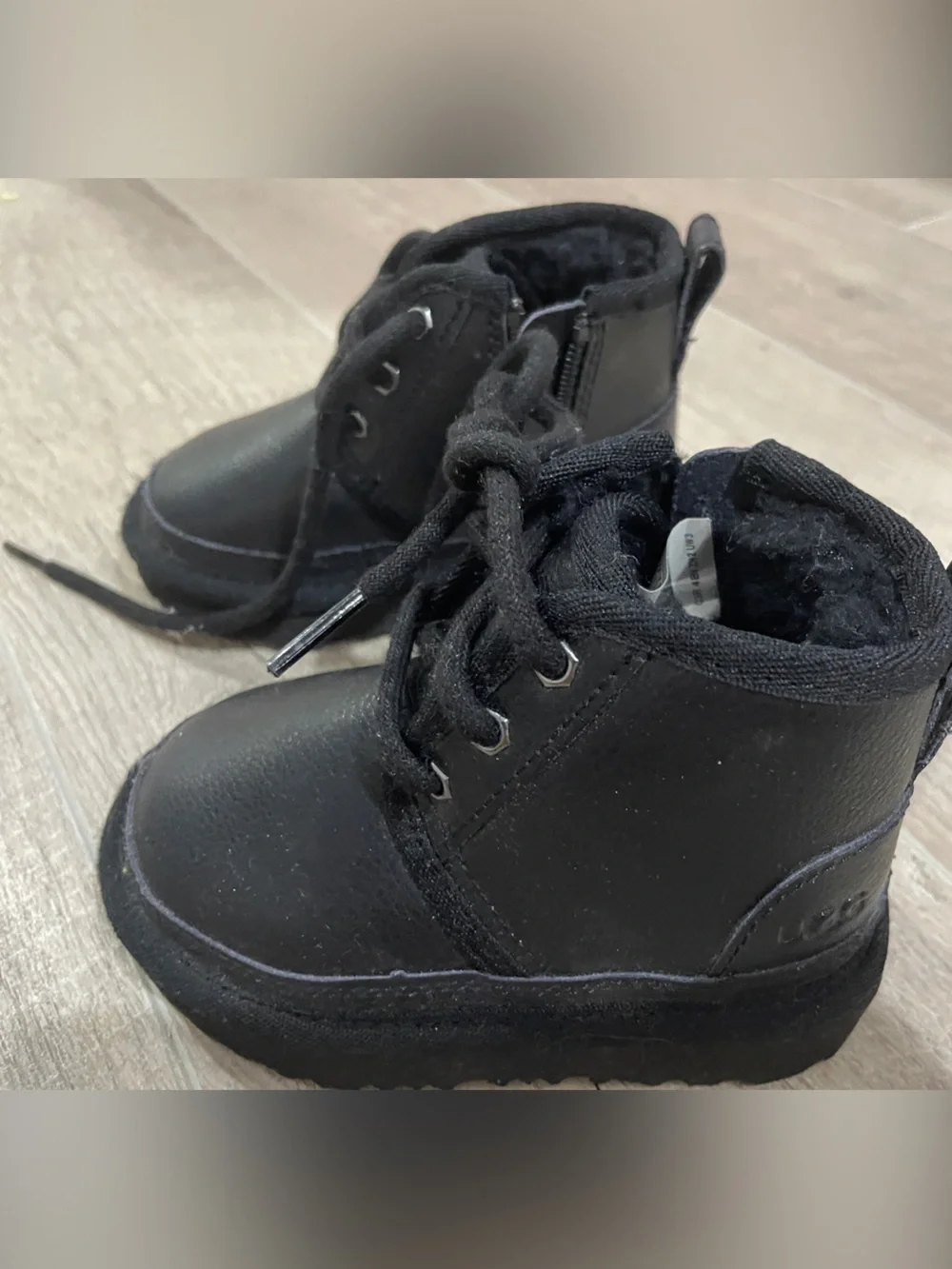 Ugg Toddler Black Lace-Up Winter Boots